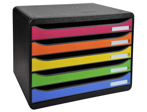 Bloco classificador de secretaria exacompta big-box plus apaisada iderama arlequin 5 gavetas multicolor 270x355x271 mm , Exacompta , 156053 , 9002493423534